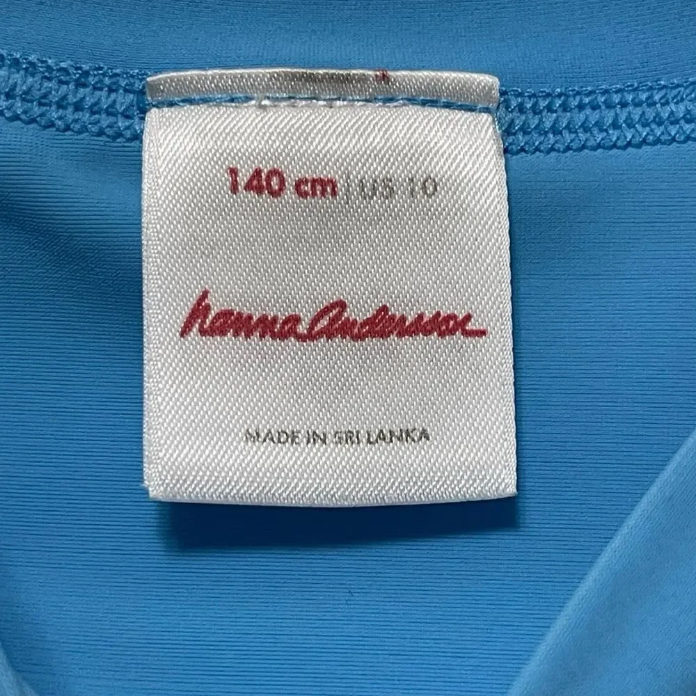 HANNA ANDERSSON Boy’s Long Sleeve Rash Guard Swim Top Light Blue 10